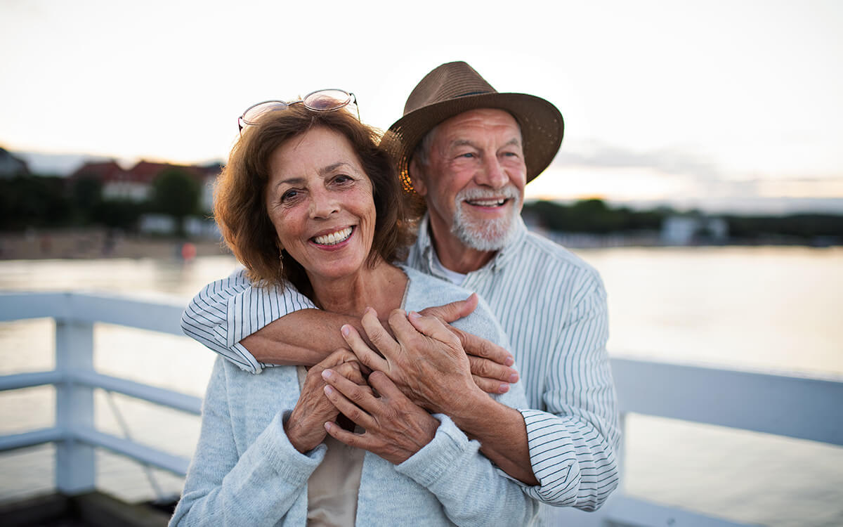 Happy senior couple enjoying each other's company